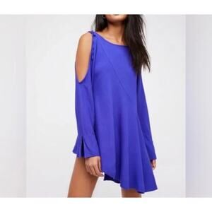 Free People Clear Skies Cold Shoulder Tunic/Dress Violet Size S NWT